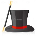 Magician Top Hat and Magic Wand